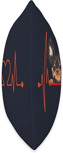Miniatura 2 de Russian Toy Terrier Owners & Lovers Gifts & Tees Russian Toy Terrier Heartbeat EKG My Dog is My Valentine - Almohada de 16 x 16 pulgadas, multicolor