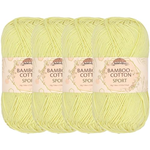 Image of JubileeYarn Bamboo Cotton Sport Yarn - 50g /Skein - Eggnog - 4 Skeins