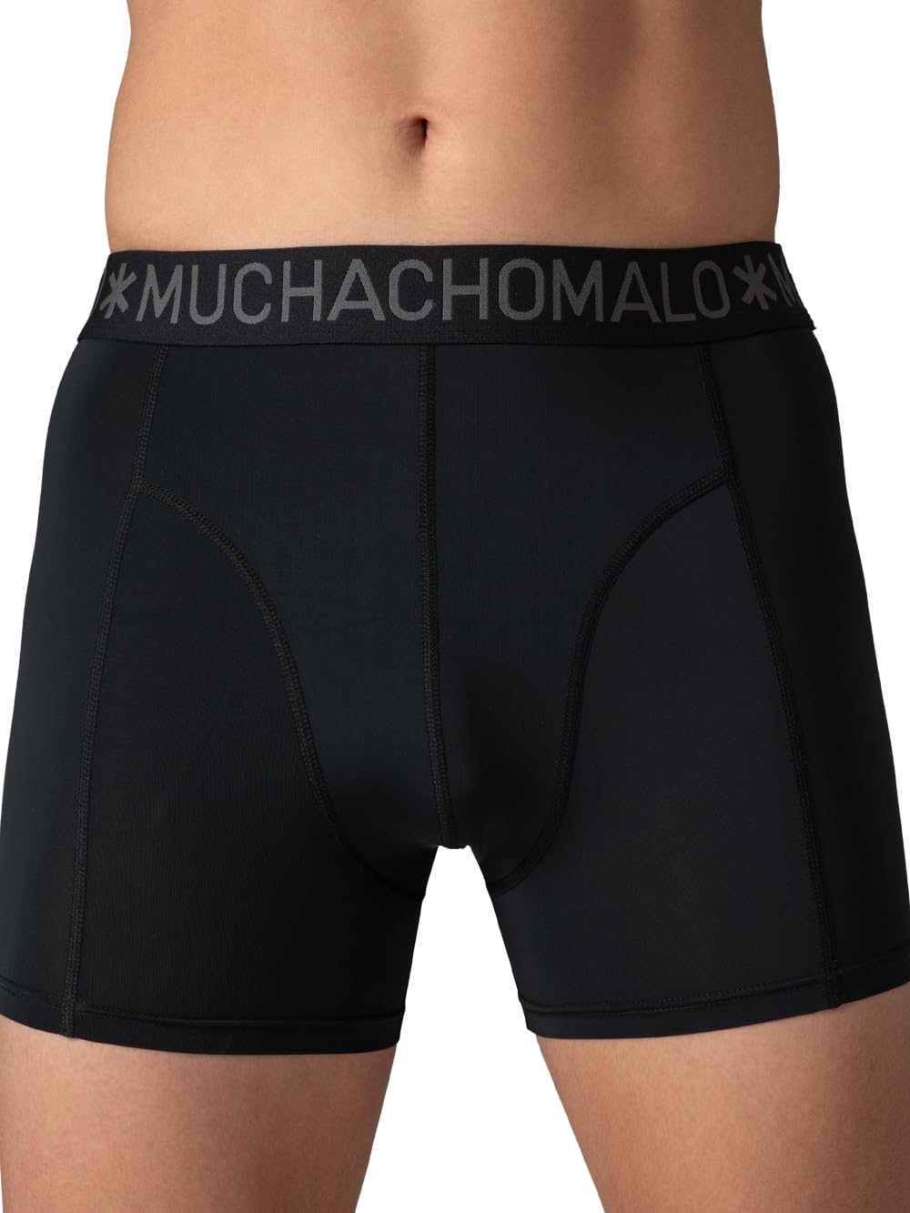 Muchachomalo Uomo Boxer 6-Pack, Tinta Unita, Microfibra, Fascia Elastica