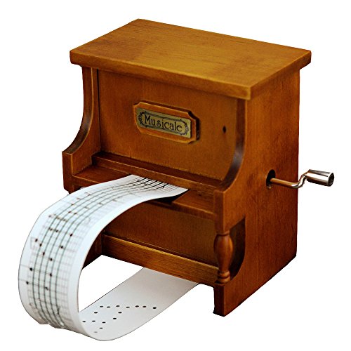 Youtang Wooden Music Box Musical Piano, DIY Make Yr Own Song Include a Punch and 3 Music Papers, 1 Has Musical Note and 2 are Blank and You Can Create Your Own Song