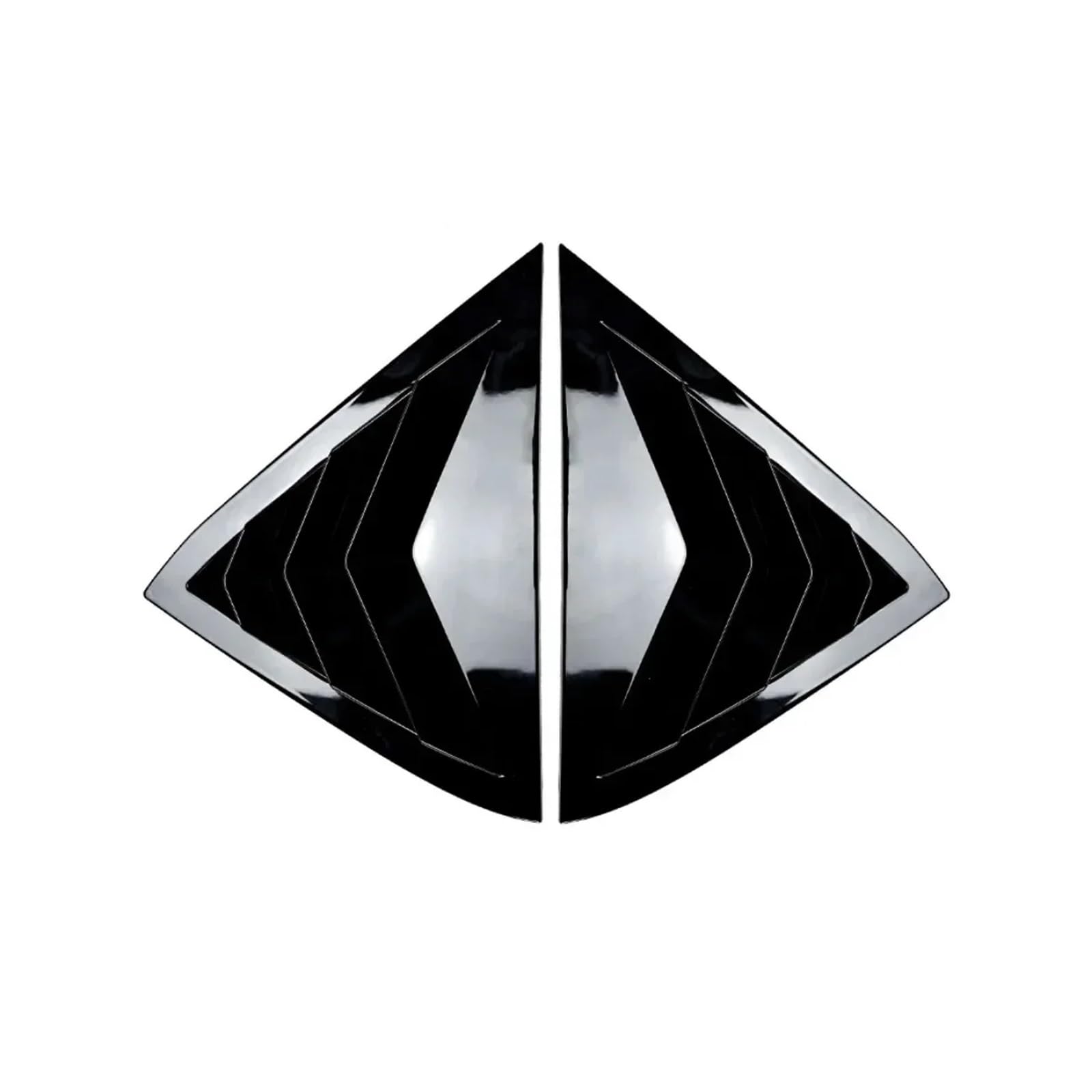 Pasuje do Forda Fiesty MK7 7.5 2008-2017 Żaluzja tylnej bocznej szyby, trójkątna dekoracja otworu wentylacyjnego, zmodyfikowana(Glossy Black)