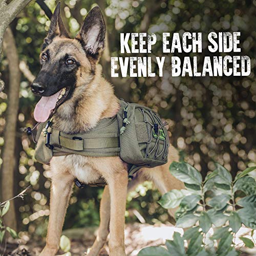 OneTigris Mammoth Hunderucksack 2.0 Version Reißen Camping Wandern Hundebackpack für M/L Größe Hunde (L, Ranger Grün)