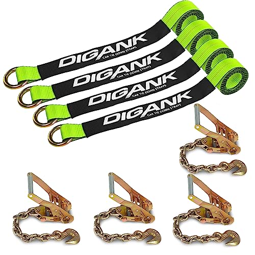 Sangle d'arrimage robuste pour voiture : lot de 4 attaches de remorquage vertes haute résistance