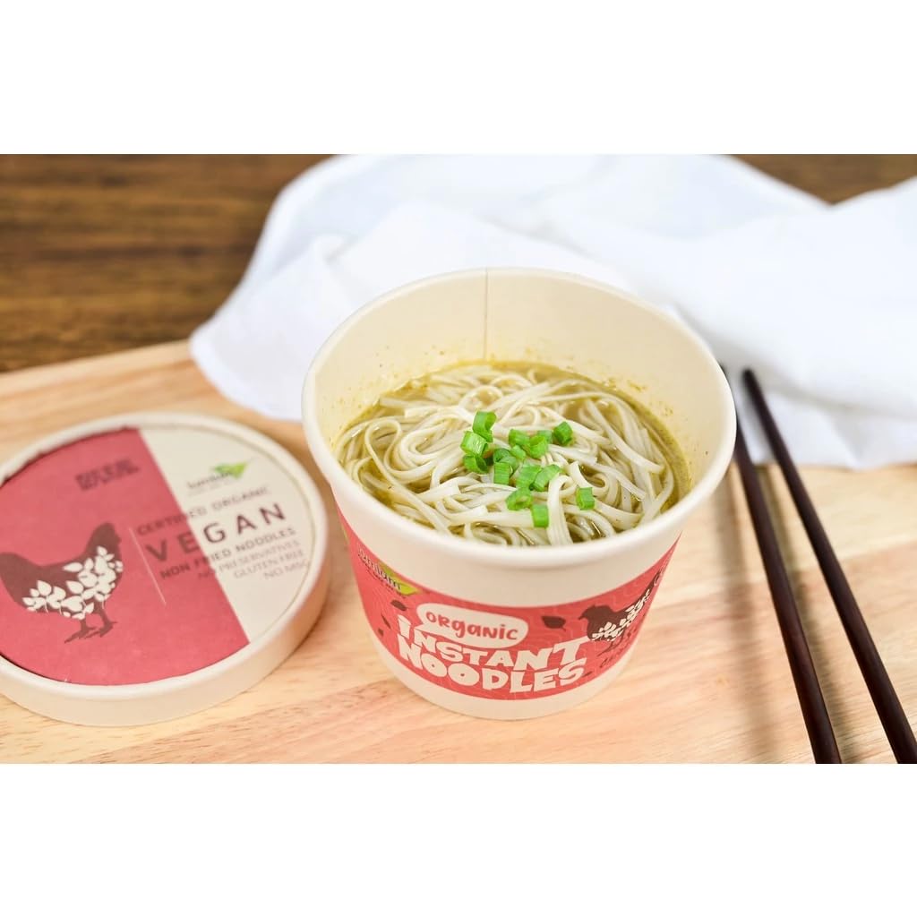 ลำลำ Brown Rice Ramen Noodles, Vegan Chicken Style Flavor, Quick-Cook Noodle Soup 75g image 4