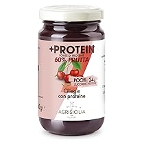 Agrisicilia +Protein Confettura di Ciliegia,24 grammi di proteine, fonte di proteine, pochi zuccheri aggiunti, 240 grammi