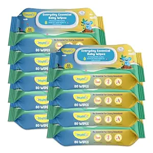 MUMta Cleansing Baby Wipes, Enriched with Aloe Vera, Jojoba seed oil, Shea Butter & Vitamin E - 80 Counts/Pack| Essential Wet Wipes with Lid, Alcohol and Paraben free wipes for Babies/Kids (Pack of 9)