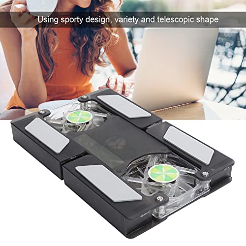 Base refrigerante para laptop con dos ventiladores LED azules miniatura 2