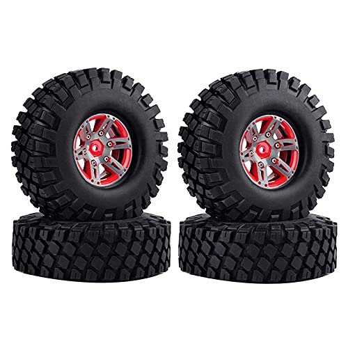 WONFAST 4PCS 114MM 1.9 Inch Metal Alloy Beadlock Wheel Rims Rubber Rocks Tires Set for 1/10 Scale RC Crawler Axial SCX10 D90 TRX4 (Red) WONFAST 4PCS 114MM 1.9 Inch Metal Alloy Beadlock Wheel Rims Rubber Rocks Tires Set for 1/10 Scale RC Crawler Axial SCX10 D90 TRX4 (Red)