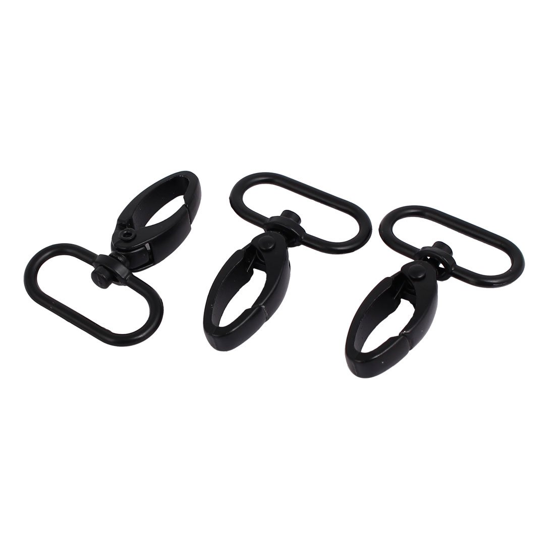 Aexit 25mm Metal Home Hardware Oval Ring Swivel Snap Hook Lobster Trigger Clasp Clip Black 3pcs Model:21as51qo144
