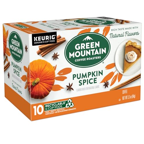 Image of Green Mountain Coffee Roasters Pumpkin Spice, Single-Serve Keurig K-Cup Pods, Flavored Light Roast Coffee, 10 Count