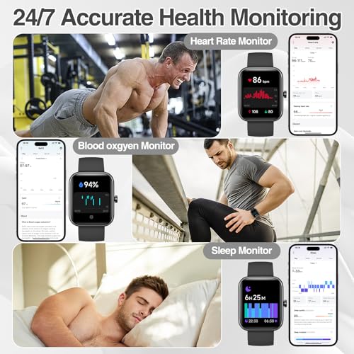 Image of Smart Watch for Women Men with Bluetooth Call, Alexa Built-in Smartwatch, 1.83 inchDIY Dial Fitness Watch with Sleep Heart Rate Monitor, 110+ Sport Modes, IP68 Waterproof Watch Compatible with Android iOS