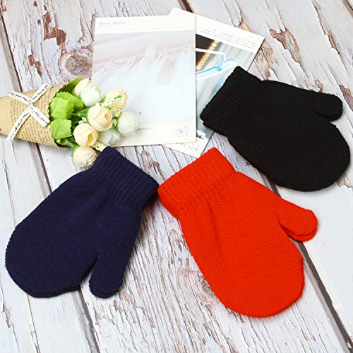 Cooraby 6 Pairs Toddler Magic Stretch Mittens Winter Unisex Baby Knitted Gloves Mittens3