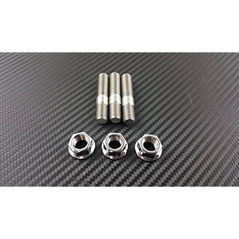 P2M STAINLESS EXHAUST DOUBLE HEAD STUD NUT SET M10X1.25 3PCS SET P2-SUS002DHSN3-GD Cover