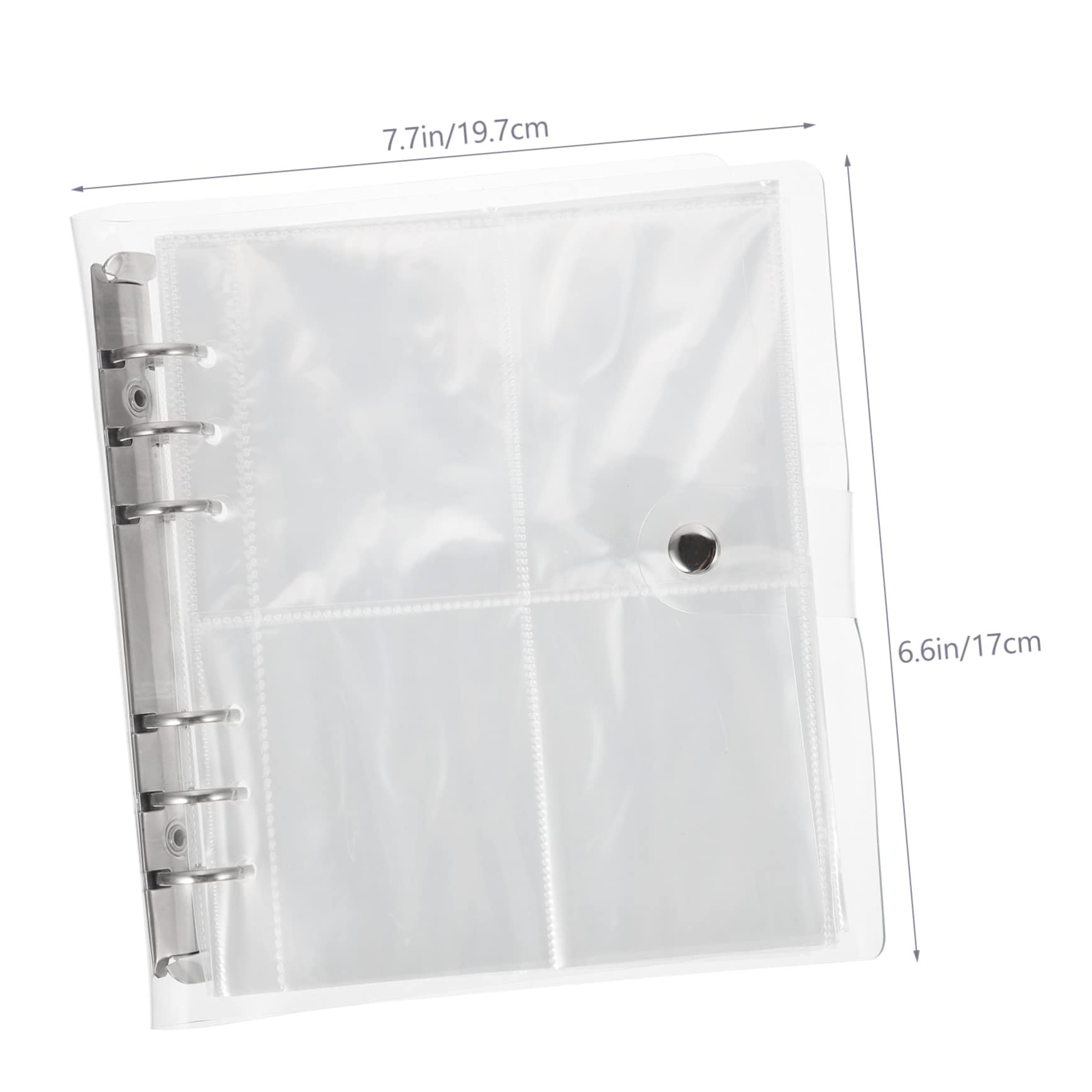 SOLUSTRE Clear Colorful Mini Photo Album Loose Leaf Binder for Storage DIY Handmade Design Materials for Photos Postcards