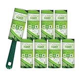 【PAPEL 100% ECOLÓGICO】: Quitapelusas con fórmula extra pegajosa para recoger todo tipo de pelos de mascotas, polvo y pelusas. Ideal para gatos y perros. Nuestro rodillo quitapelusas tiene un papel precortado en diagonal para despegar rápida y fácilmente