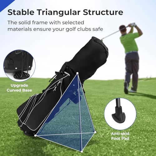 ULTIMATE Men's Golf Club Set, Complete Golf Club Package Set w/ #1 Driver,#3 Fairway Wood w/Headcover,#4 Hybrid,#6/#7/#8/#9 Irons, Pitching Wedge, Putter (Dark w/Bag)
