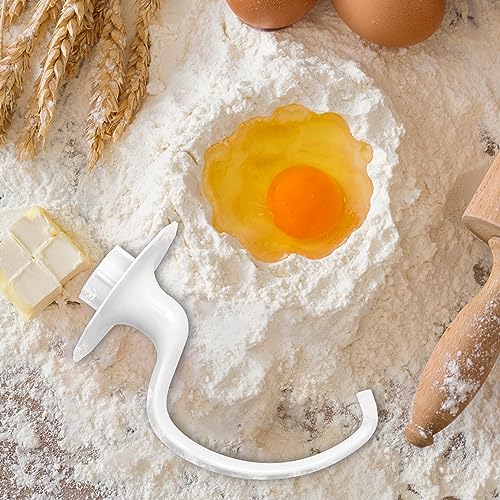 Image of K5ADH Dough Hook for KitchenAid 6 Quart Bowl-Lift Stand Mixer, Dough Hook Replacement for KitchenAid Professional 600 Series Mixers, White