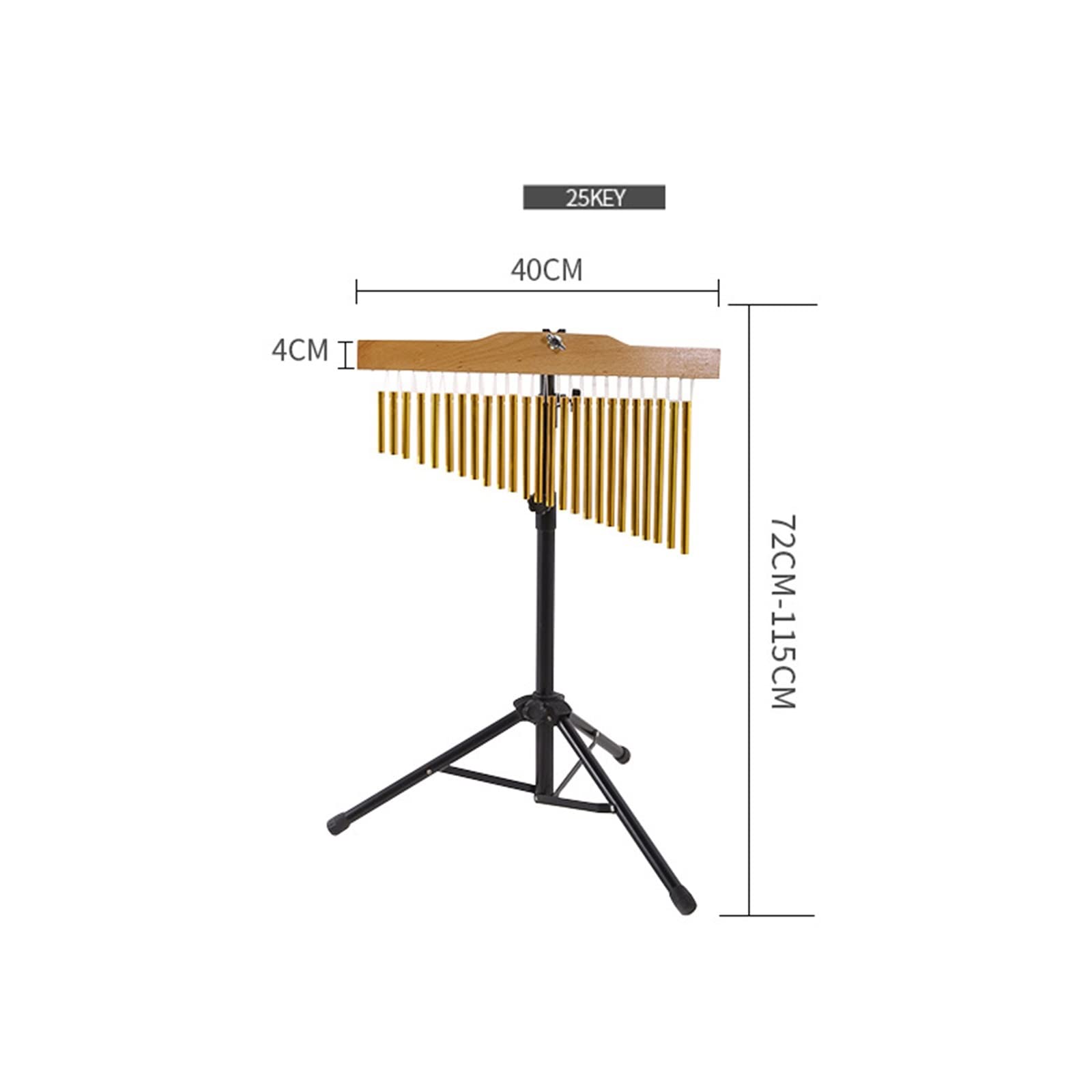 Percussão Musical 25 Tone Metal Golden Bar Carillon Strumento A Percussione A Singola Con Treppiede Yoga Top Bar Chime Per Tavolo Scrivania Aula Xilofoni