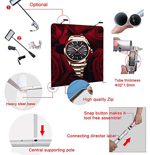 8ft High Portable Customize Graphic Tension Fabric Exhibition Trade Show Display Wall - US Stock (Graphic Include/Double Sided) - Thumbnail 6