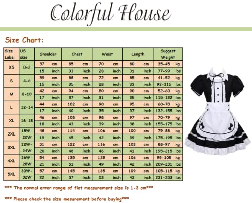 Colorful House Women's Cosplay French Apron Maid Fancy Dress Costume (X-Large, Black) #TOP6