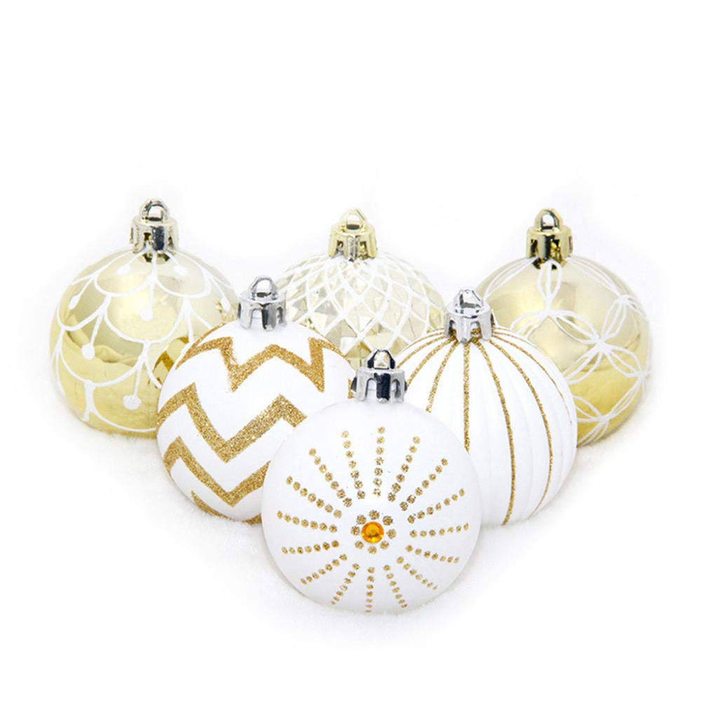 Palline per Albero di Natale 60Pcs Palline di Natale Palline Decorazioni per L'Albero di Natale per Feste Decorazioni per Ornamenti Appesi PE 6X6Cm Decorazioni per Alberi di Natale Navidad