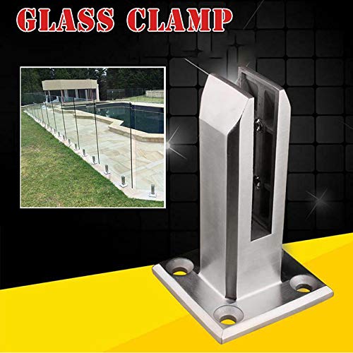 Apoorry - Espátula de cristal para escaleras, balcón, piscina, baranda de balaustrada, acero inoxidable 304, clip de seguridad para escaleras, barandillas, jardín