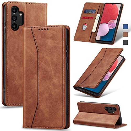 Image of Jasonyu Flip Wallet Case for Samsung A13 4G /5G,Brown