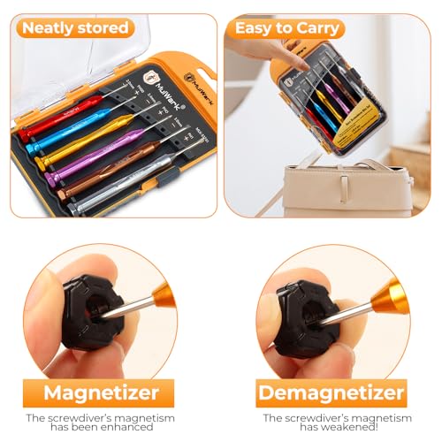 MULWARK Small Screwdriver Set, 6pcs Magnetic Mini Screwdriver Set - image 5