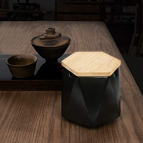 ONEDERZ Asbak voor buiten met deksel, keramische windasbak, geurdicht, stormasbak voor thuiskantoor, decoratie (zwart) - Image 7