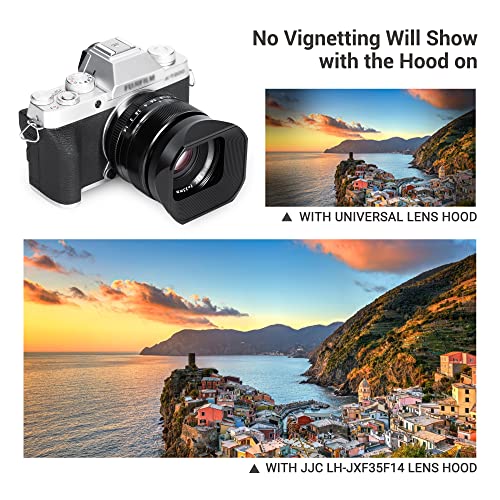 Image of JJC Metal Square Lens Hood Shade for Fuji Fujifilm XF 35mm f /1.4 R Lens | XF35mm F1.4 R Lens Hood, with Protective Lens Hood Cap, No Vignetting, Not Affect The Use of 52mm Filter