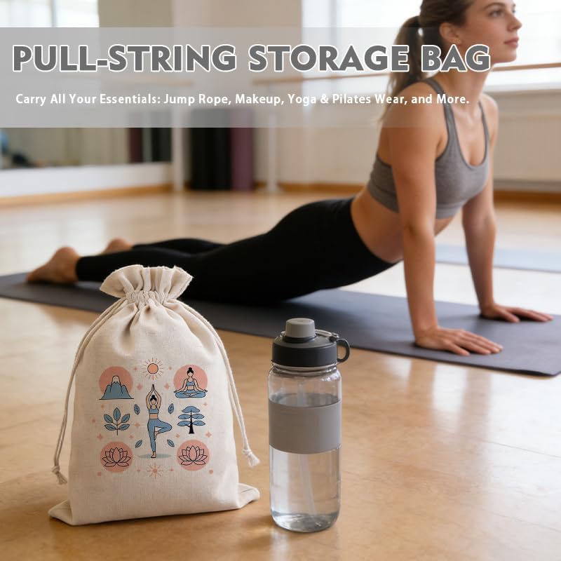 Drawstring Bag for Pilates Lovers Meditation Yoga Gifts Cinch Yoga Gear Storage Bag for Women Girls Yogis Calming Healing Gifts Pilate Themed Wrapping Bags 7.8 * 11.8 Inches image 5