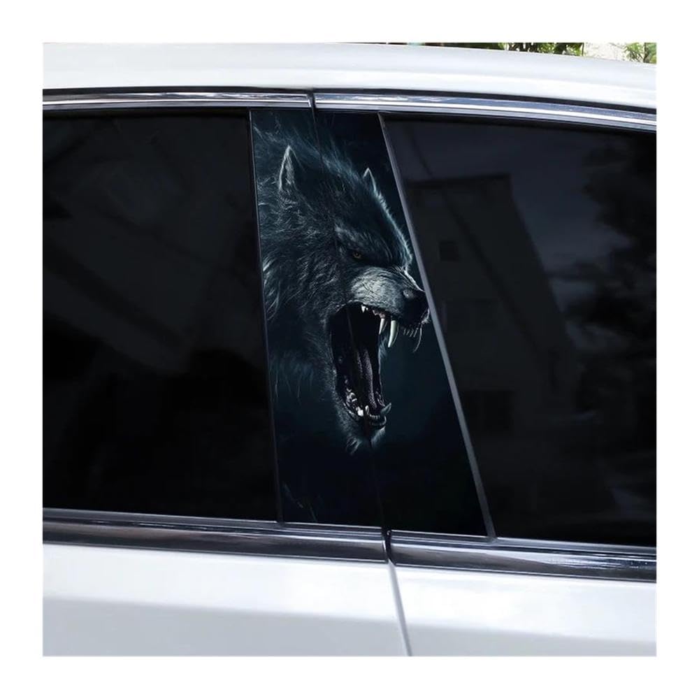 Body Parts 2pcs Car B-Pillar Decorative Decals A Fierce Wolf Car Center Column Sticker DIY(G)