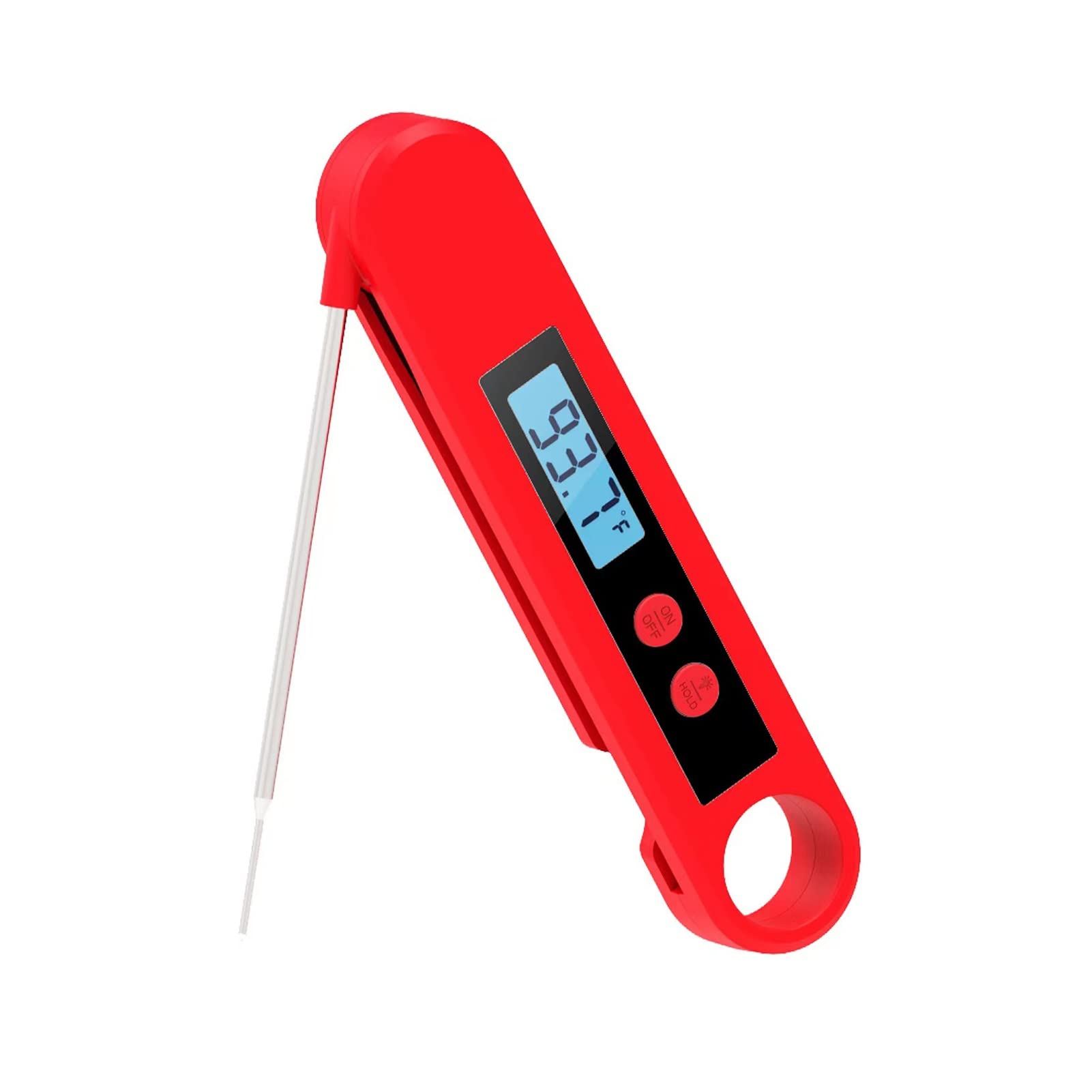 Digital Meat Thermometer Instant Read Fast & Precis Waterproof Food Thermometer With Backlight Foldable Probe For Food Cooking Deep Frying Grill Beef Turkey Kitchen BBQ