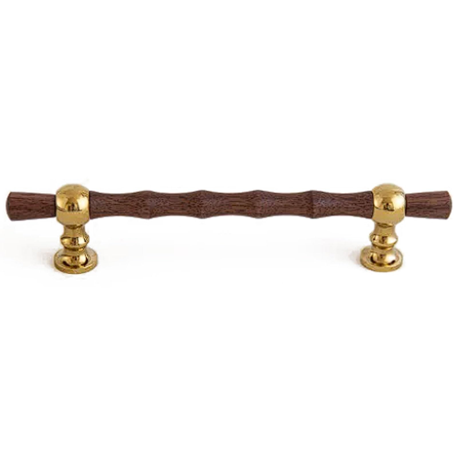 Chenhoju Gold Vintage Solid Brass Walnut Wood Cabinet Handles, Antique Bronze Drawer Pulls Wardrobe Door Handles, Brushed Bronze Finish Cabinet Pulls(,182Mm)