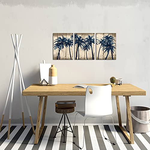 Tableau palmier RyounoArt de 3 pièces pour salon moderne - 2