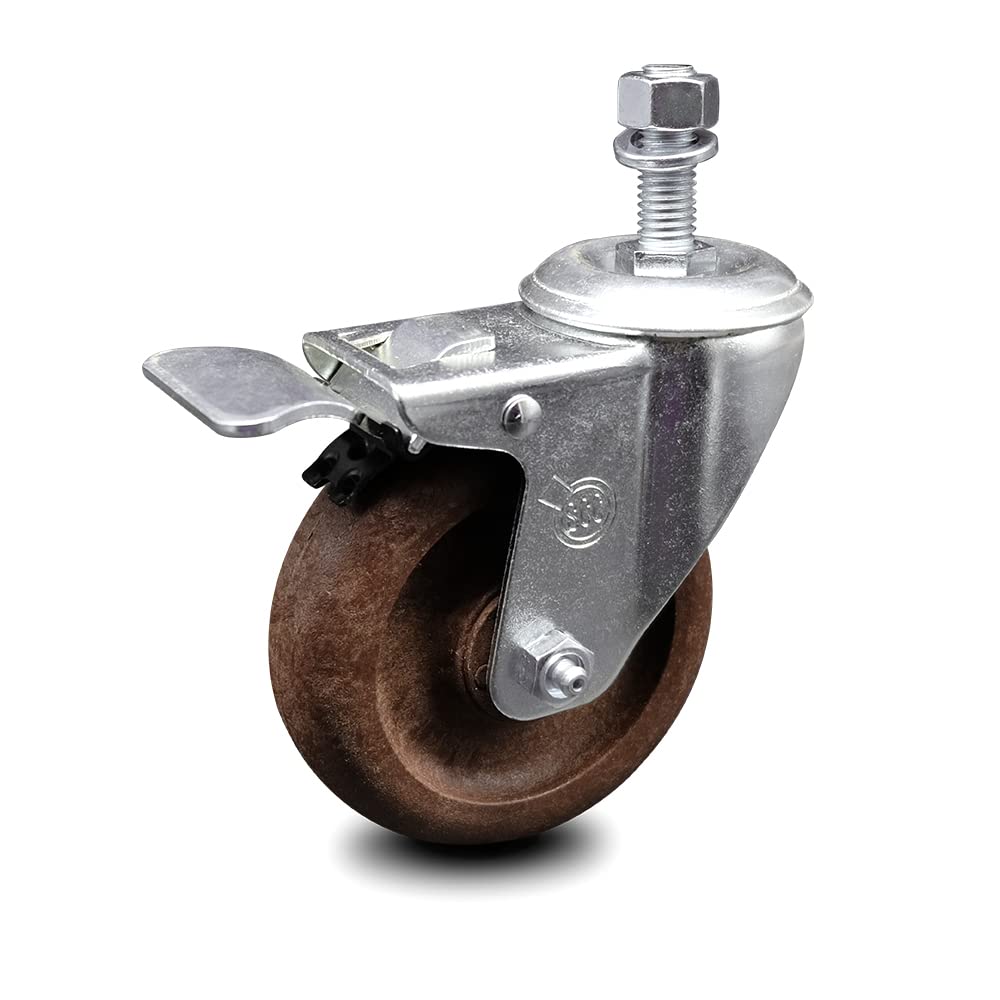 Service Caster Brand Replacement for Colson Caster 2.04254.52 HT MTG13 BRK5 - High Temp Glass Filled Nylon Swivel Threaded Stem Caster with 4