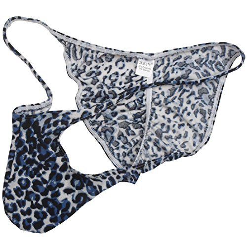 OROCOJUCO Men Leopard Bikini Briefs Whale Tail Back Underwear Pouch Mini Briefs3