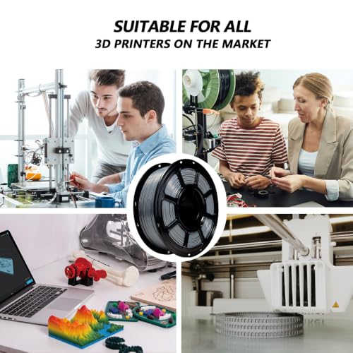 Image of iBOSS 3D Printer Filament PLA Plus, PLA+ Filament 1.75mm+ /- 0.02mm, Neatly Wound PLA+ Printer Filament Toughness Enhanced, 1kg Spool (2.2lbs), Fit for Most FDM 3D Printer, Dark Gray