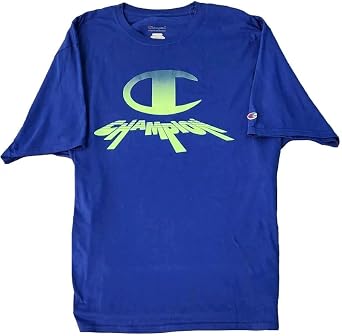 Champion Mens Big and Tall 100% Cotton Royal Blue w/Green Graphic Tee Ultimate Comfort & Style. Elevate Your Wardrobe with This Classic Icon! Size 4X