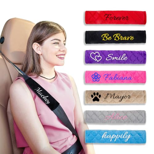 Personalized Gurtpolster Auto Besticktes Sicherheitsgurt Polster Autogurt Polster Gurtschoner Auto Gurtpolster Erwachsene Gurtschutz Kinder Auto 1 Stück 25 5cm/10 Zoll Mehrfarbig