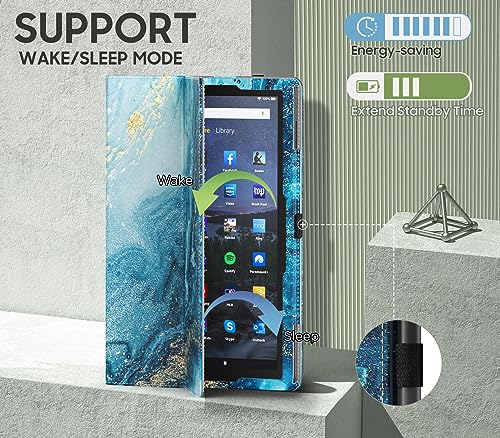 Image of MoKo Case Fits All-New Amazon Kindle Fire HD 10 & 10 Plus Tablet (13th /11th Generation, 2023 /2021 Release) 10.1 inch - Slim Folding Stand Cover with Auto Wake /Sleep, Gilding Texture