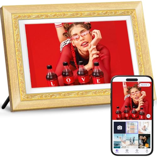 Digital Photo Frame, 10.1 Inch IPS HD Display, WiFi Smart Touch Screen,?Gold?