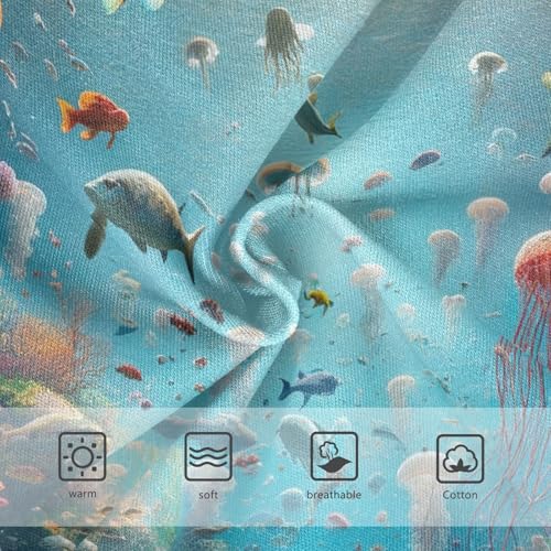 Toddler Panties, Ocean Life Jellyfish Girls' Cotton Brief Underwear, 2–8 Years3