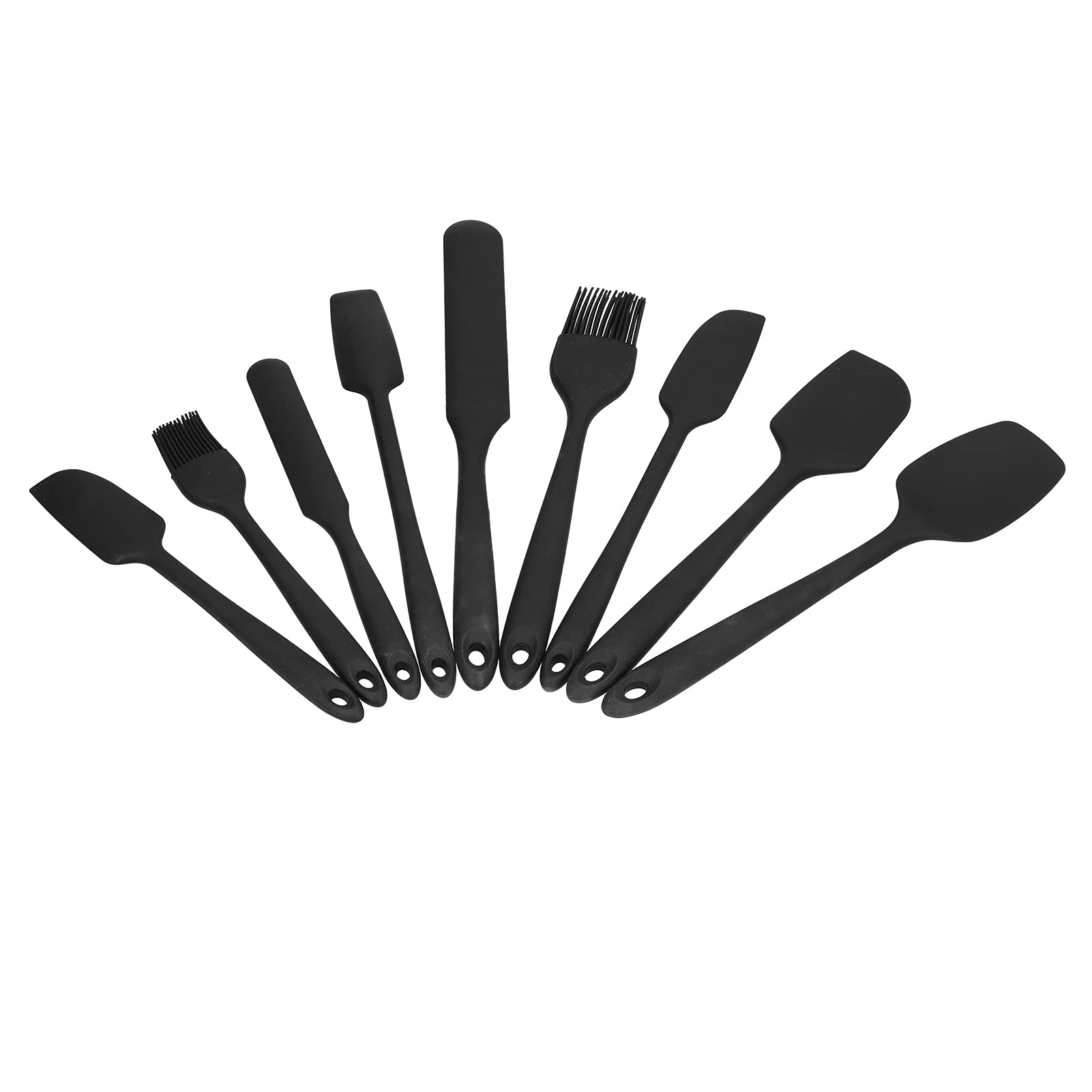 Ensemble de mini spatules, brosse de cuisson Flexible, outil à gâteau pour la cuisine des Restaurants, noir