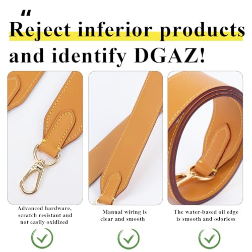 Image of DGAZ Vachetta Leather Crossbody Strap for Neverfullbag with Gift Box, Handmade DIY purse strap