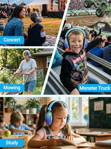Image of Dr.meter Kids Ear Protection for Monster Jam, 27.4dB Noise Cancelling Headphones for Kids Adults, Adjustable Ear Muffs for Noise Reduction for Austim, Fireworks, Concerts and Sports Events