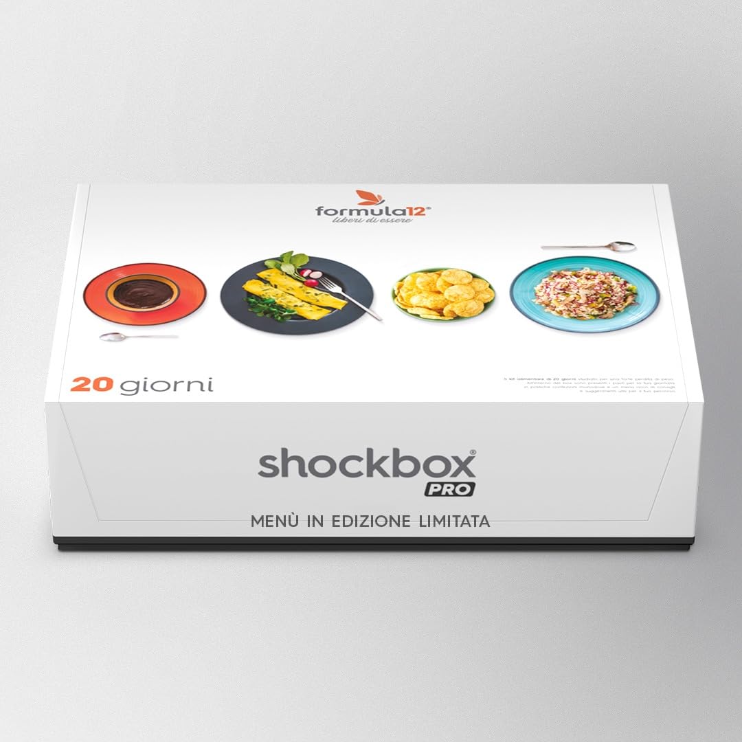 Shockbox Pro Formula12 - Menù in edizione limitata - Kit dimagrante - 20 giorni - Colazione - Pranzo - Merenda - Dieta chetogenica