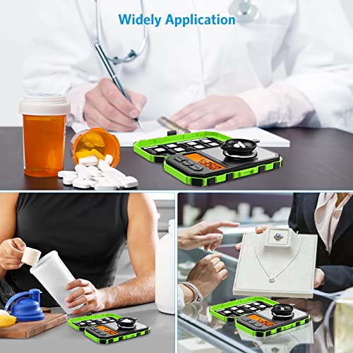Amir Digital Milligram Scale, 50G/0.001G Portable Digital Mini Food Scale Jewelry Scale Kitchen Scale Gram Scale, Backlit Lcd, Great For Travel Green #TOP6