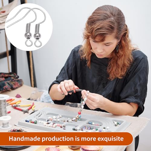 300Stück Ohrringe Selber Machen Set,925 Silber Hypoallergene Ohrhaken,Ohrring Haken,Ohrringe Basteln Set,mit Durchsichtigen Gummi Ohrstopper Und Spule Ohrringhaken für Diy Ohrhänger Schmuckherstellung