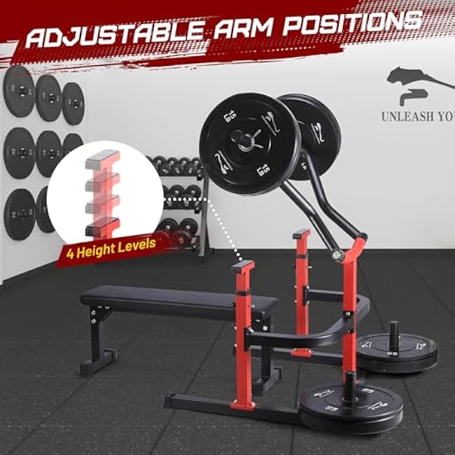 Chest Press Machine with Adjustable Flat Bench,Versatile Bench Press Rack for Home Gym,Bench Press Machine with Independent Converging Arms,Heavy-Duty Steel Structure with Smooth Bearings